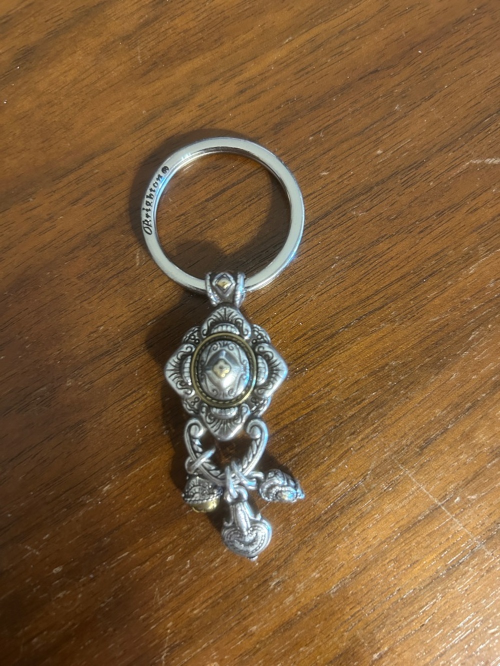 Brighton Silver Ornate Key Ring with Charms. NWOT. 0069